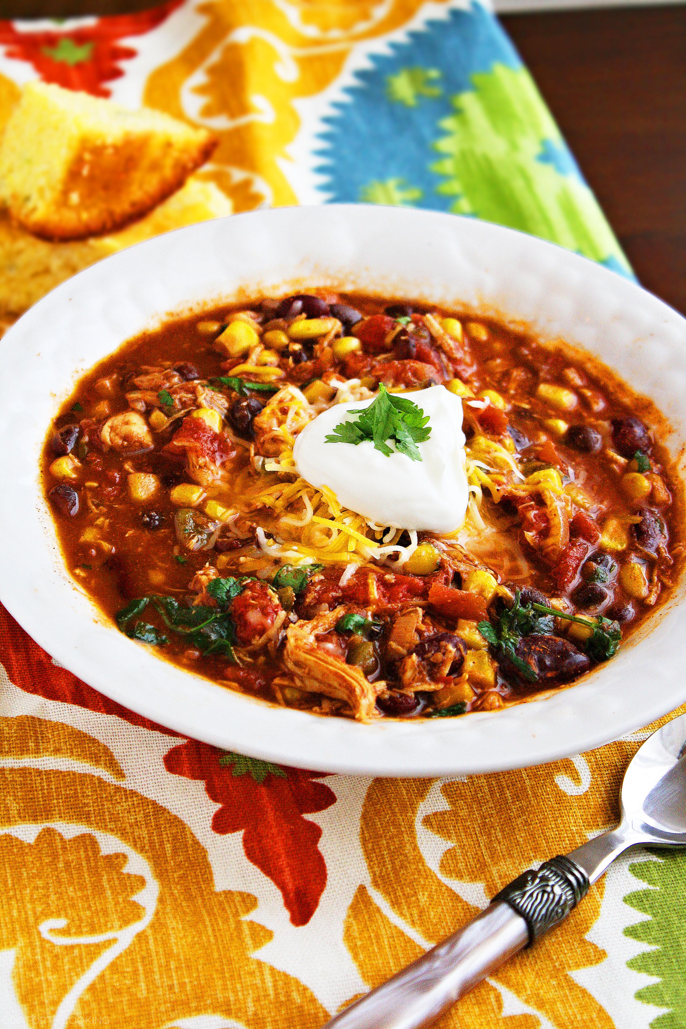 Crock Pot Chicken Taco Chili The Comfort Of Cooking