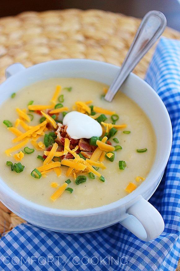 Loaded Baked Potato Cheddar Soup – The Comfort of Cooking