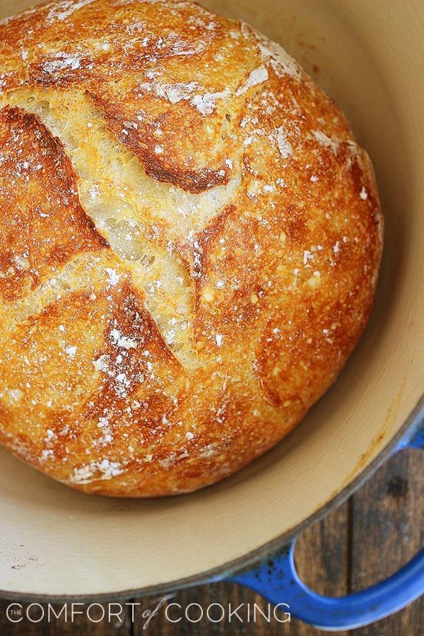 No Knead Crusty Dutch Oven Bread - Easy, Only Four Ingredients