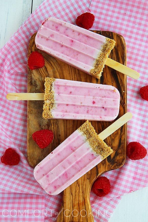 Raspberry Cheesecake Popsicles