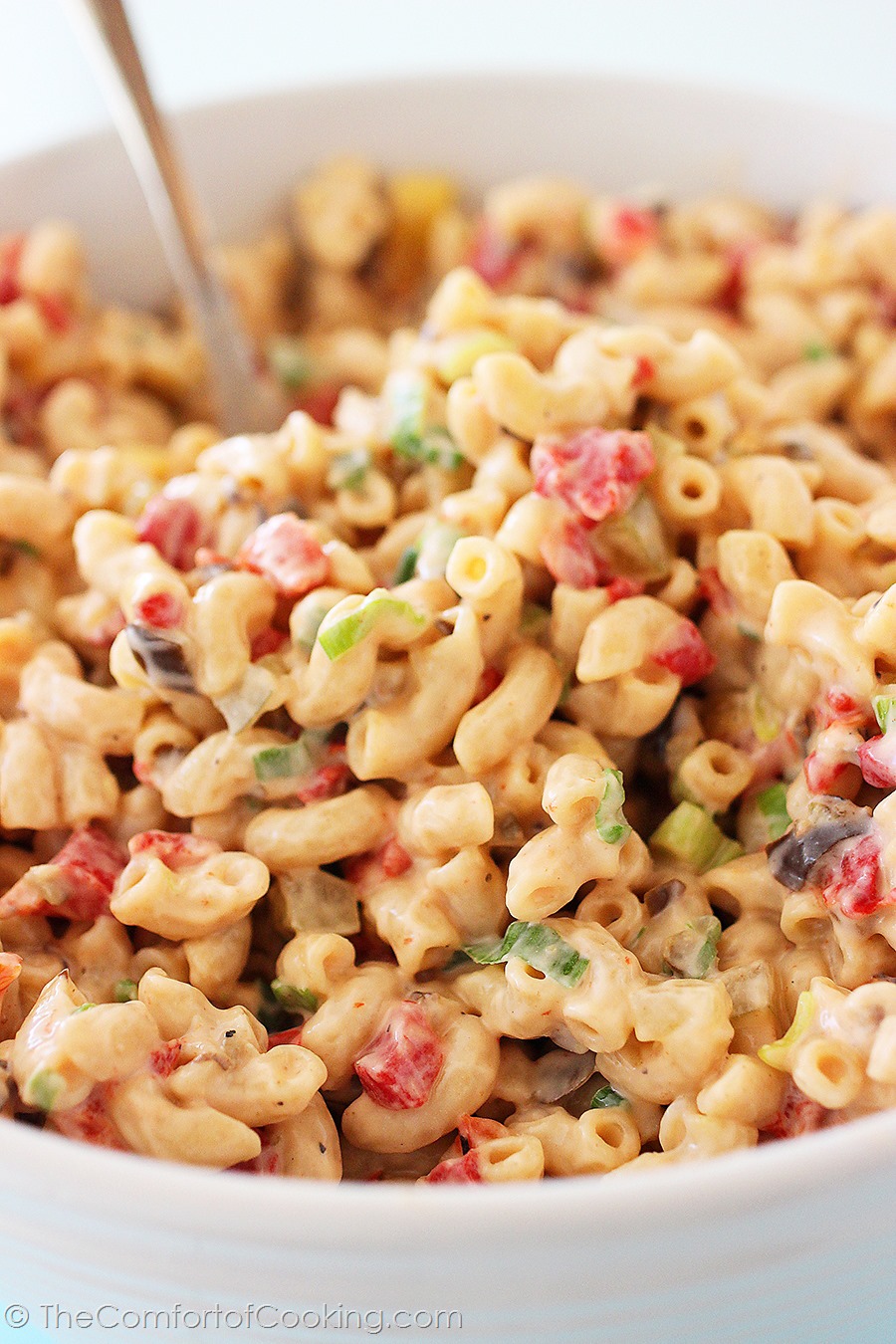 Best-Ever Creamy Macaroni Salad – For backyard BBQs or any occasion, bring the best-ever macaroni salad... creamy, tangy and full of veggies! | thecomfortofcooking.com