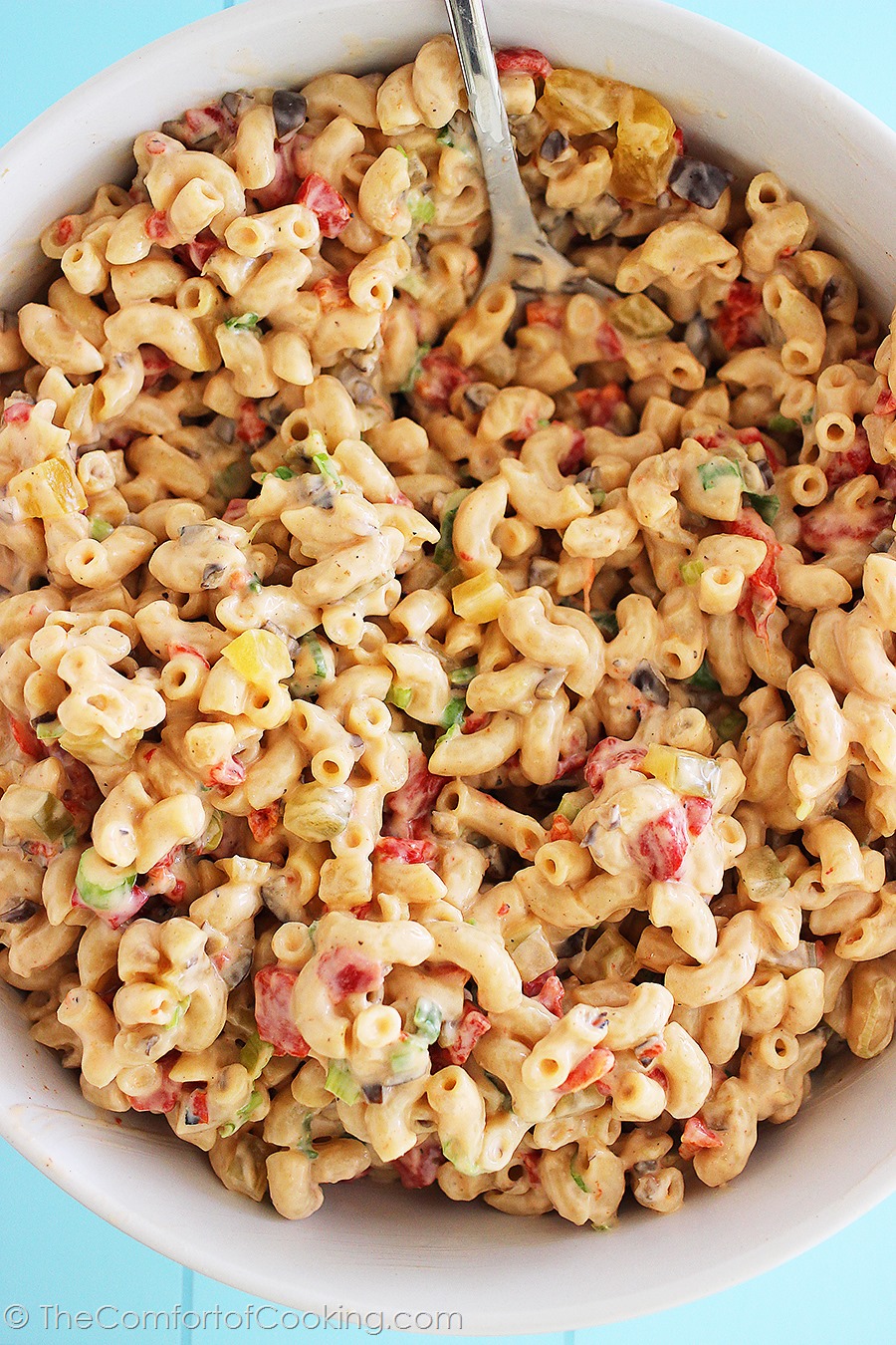 Best-Ever Creamy Macaroni Salad – For backyard BBQs or any occasion, bring the best-ever macaroni salad... creamy, tangy and full of veggies! | thecomfortofcooking.com