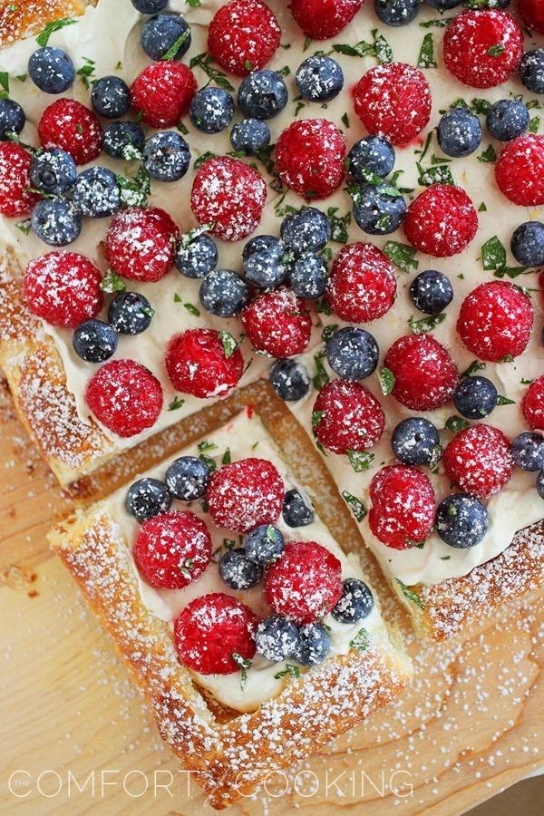 Summer Berry Tart – Light, lemony tart with fresh berries that’s festive for July 4th or any spring/summer occasion! | thecomfortofcooking.com