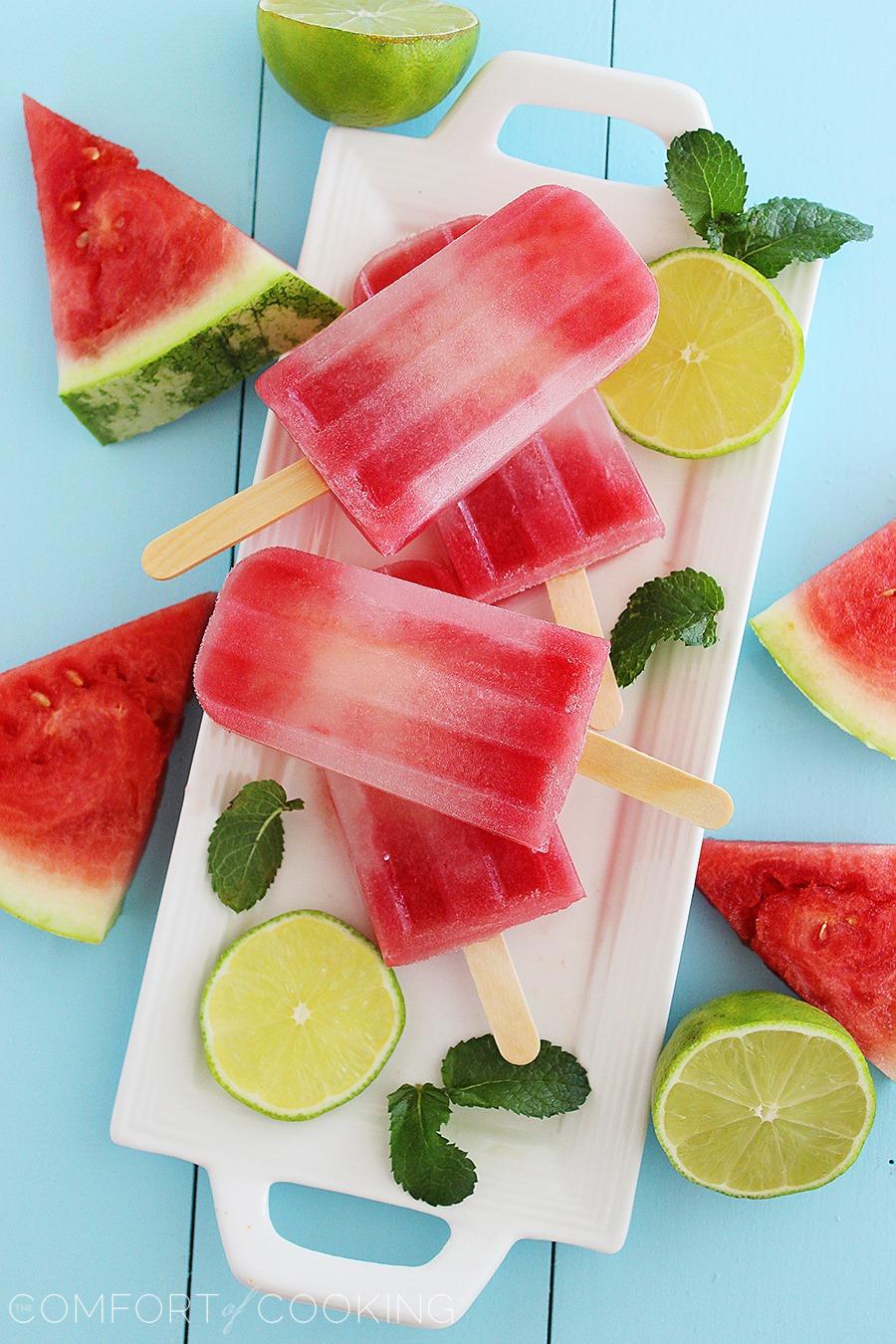 Watermelon Cucumber Popsicles – Slurp on these summery watermelon-cucumber popsicles with fresh lime for a hot weather treat. So easy and refreshing! | thecomfortofcooking.com