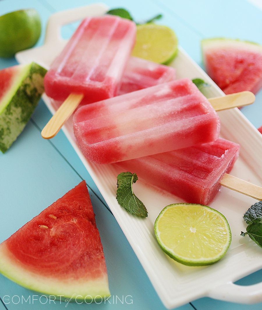 Watermelon Cucumber Popsicles – Slurp on these summery watermelon-cucumber popsicles with fresh lime for a hot weather treat. So easy and refreshing! | thecomfortofcooking.com