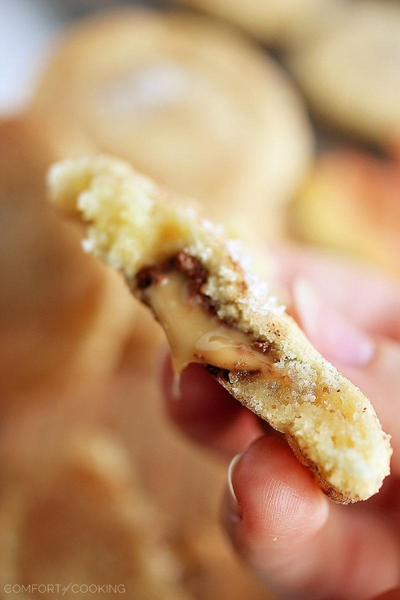 Sea Salt Caramel Stuffed Snickerdoodles – Our favorite EVER cookie! They’re so easy, gooey and absolutely irresistible! | thecomfortofcooking.com