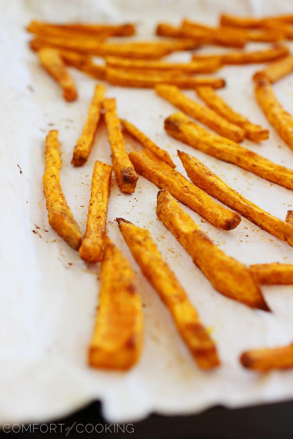 Crispy Baked Sweet Potato Fries Recipe - Kristine's Kitchen