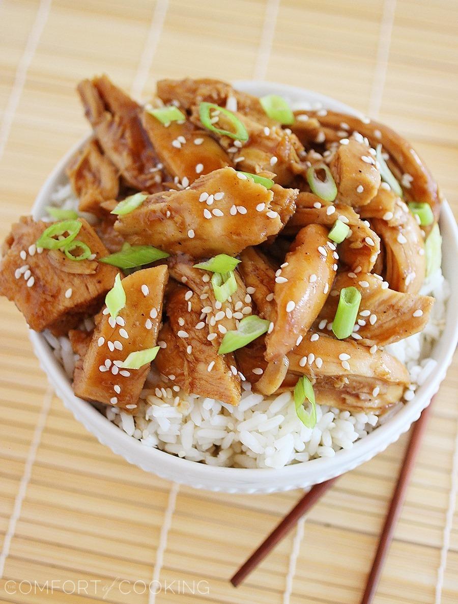 Slow Cooker Teriyaki Chicken – Try this tasty twist on Asian take-out that only needs a handful of pantry staples and a slow cooker! | thecomfortofcooking.com