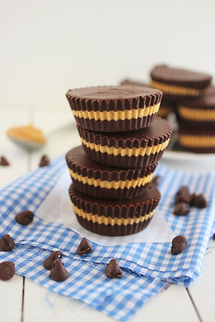 Homemade Reese's Peanut Butter Cups – These 4-ingredient homemade peanut butter cups are fun to make, super creamy, and melt-in-your-mouth delicious! | thecomfortofcooking.com