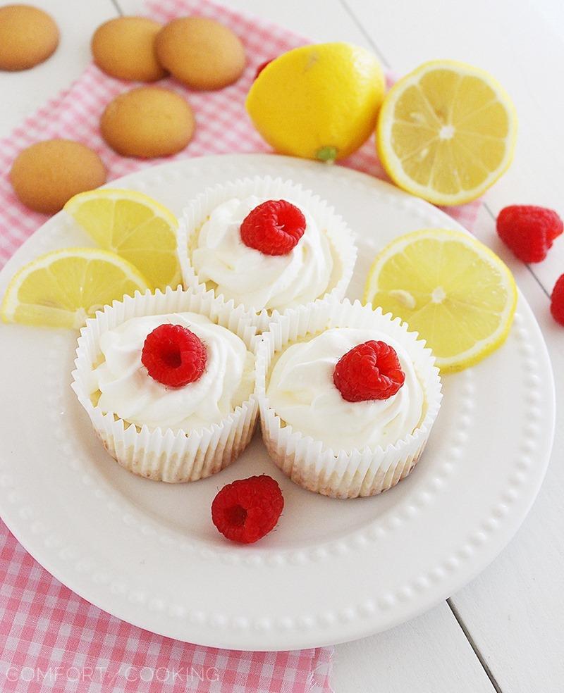 Skinny Lemon Cheesecake Cupcakes – Light, lemony cheesecake cups with Nilla wafer crust. Such a scrumptious, low-carb sweet treat everyone will love! | thecomfortofcooking.com