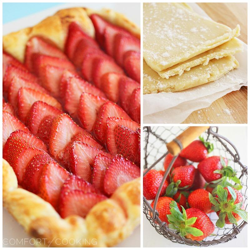 3-Ingredient Strawberry Tart with Lemon Whipped Cream – Just 3 ingredients and 10 minutes is all you need for a delicious, flaky puff pastry tart with fresh strawberries! | thecomfortofcooking.com