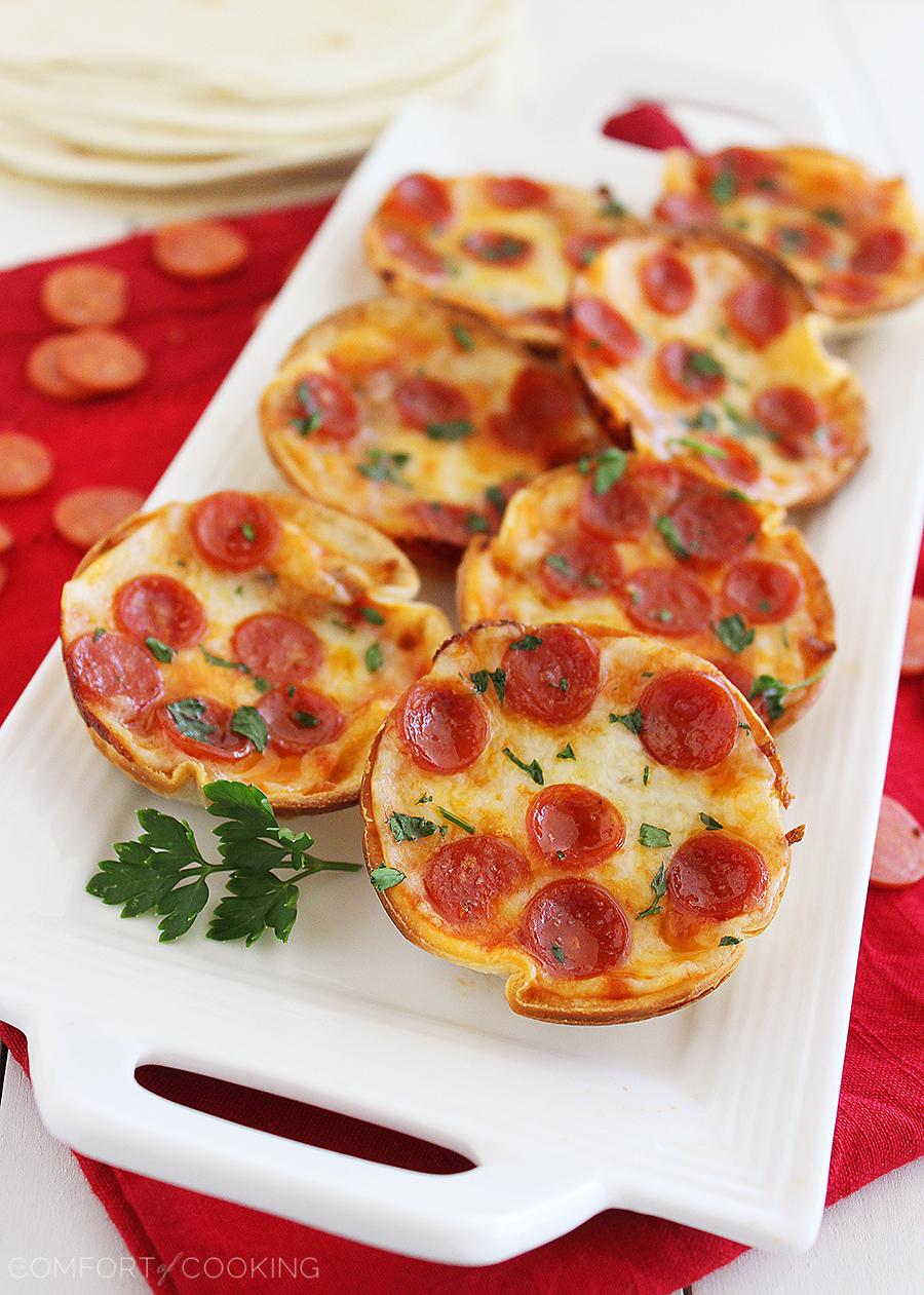 The Comfort of Cooking » Easy Mini Tortilla Pizzas