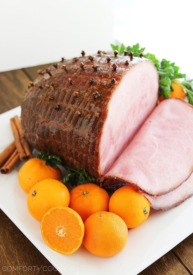 Maple-Bourbon Glazed Ham – The sweet and spicy maple-bourbon glaze on this family favorite ham is delicious, and makes your home smell amazing! | thecomfortofcooking.com