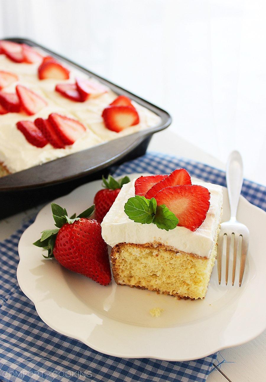 Tres Leches Cake – This super soft, luscious Tres Leches Cake is easily made from scratch and perfect for year round celebrating! | thecomfortofcooking.com