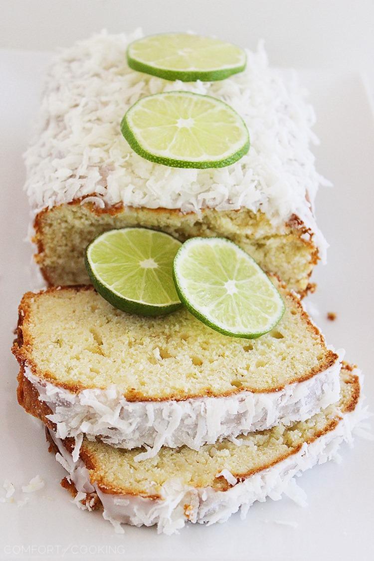 Coconut Lime Pound Cake – Soft and citrusy, this coconut-glazed pound cake hits the spot for breakfast or dessert. | thecomfortofcooking.com