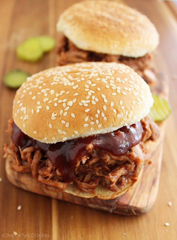 3-Ingredient Root Beer BBQ Pulled Pork – This mouthwatering, tender pulled pork is perfection on a bun. The perfect weeknight and party food! | thecomfortofcooking.com