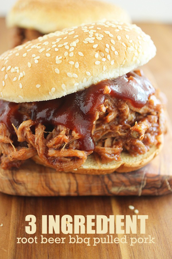3-Ingredient Root Beer BBQ Pulled Pork – This mouthwatering, tender pulled pork is perfection on a bun. The perfect weeknight and party food! | thecomfortofcooking.com