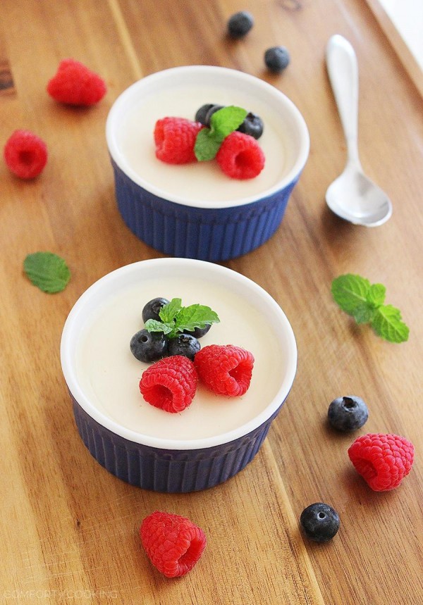 Lemon Panna Cotta with Fresh Berries – This creamy, heavenly and light Italian custard with berries has become a fast favorite. So easy, too! | thecomfortofcooking.com