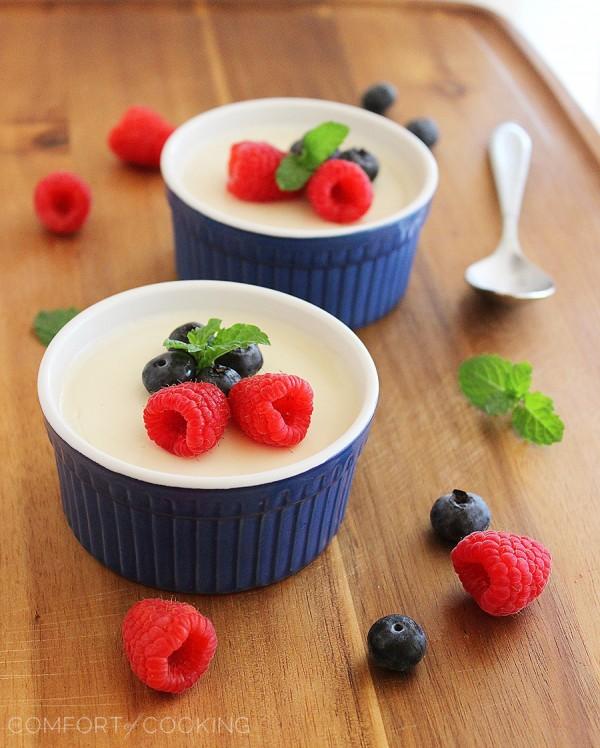 Lemon Panna Cotta with Fresh Berries – This creamy, heavenly and light Italian custard with berries has become a fast favorite. So easy, too! | thecomfortofcooking.com