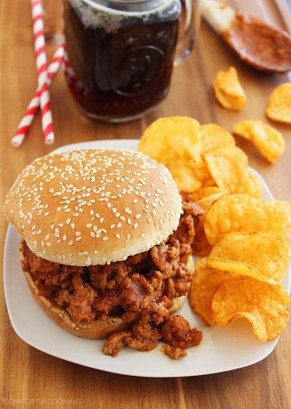 Root Beer Turkey Sloppy Joes – These scrumptious sloppy joes from scratch make a finger lickin' good weeknight meal! And SO easy! | thecomfortofcooking.com