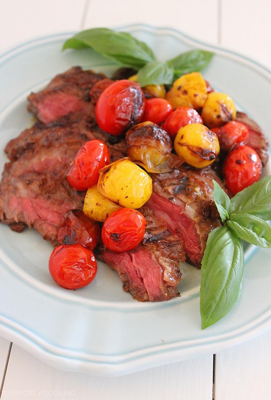 Skillet Skirt Steak with Balsamic Cherry Tomatoes The Comfort of Cooking