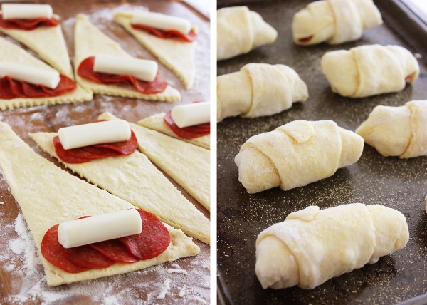 Pepperoni Pizza Crescent Rollups – Serve these super easy, cheesy crescent pizza rollups for football parties, holiday appetizers, and weeknight meals!| thecomfortofcooking.com