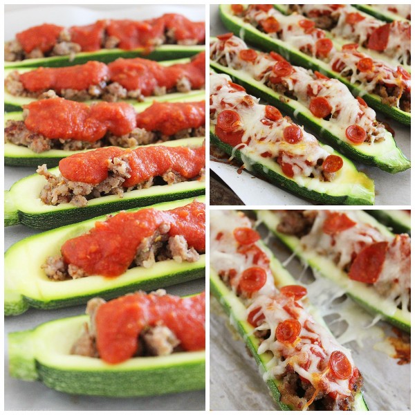Pizza Zucchini Boats – This low-carb dinner is a simple, delicious and healthy way to fill any pizza craving! | thecomfortofcooking.com
