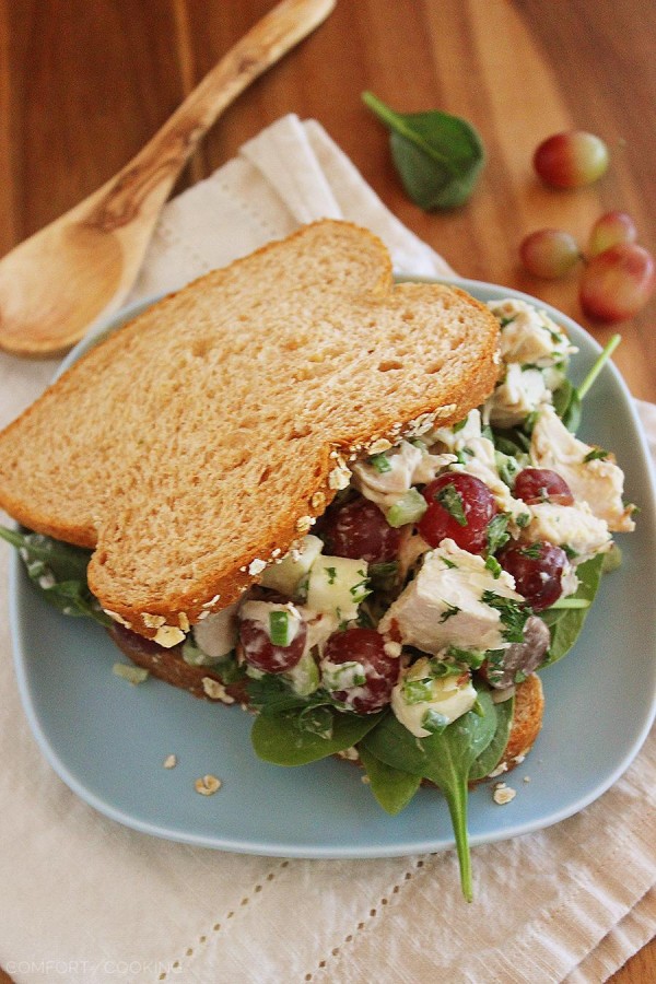 Chopped Turkey or Chicken Salad Sandwiches – Fresh, delicious turkey or chicken salad sandwiches are the most mouthwatering way to use leftovers! | thecomfortofcooking.com