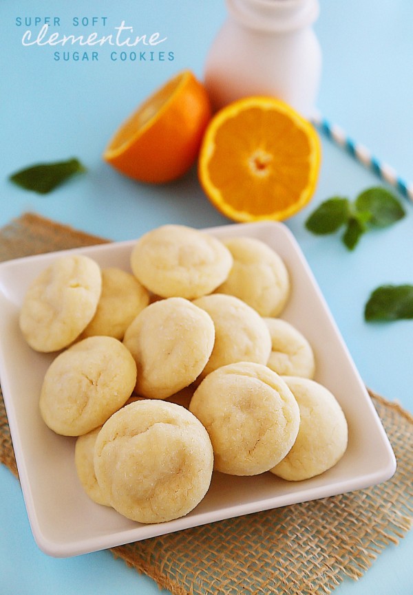 Super Soft Clementine Sugar Cookies - Soft, citrusy sugar cookies are the perfect use for clementines, lemons, oranges, or any of your favorite citrus fruits. | thecomfortofcooking.com