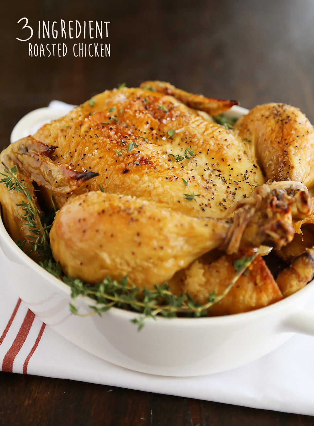 Thomas Keller [3-Ingredient] Roasted Chicken – So easy, crisp and juicy! No butter or oil. You’ll be amazed at the ingredients! Thecomfortofcooking.com