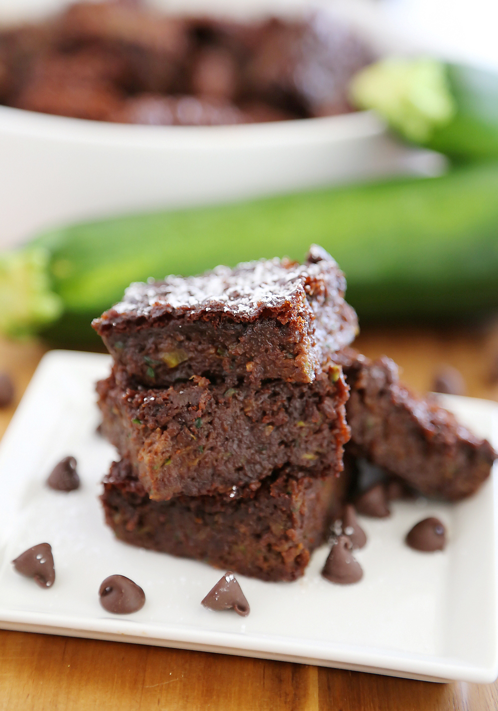 Flourless Zucchini Chocolate Brownies – Super gooey, fudgy chocolate brownies with easy-to-find ingredients! thecomfortofcooking.com