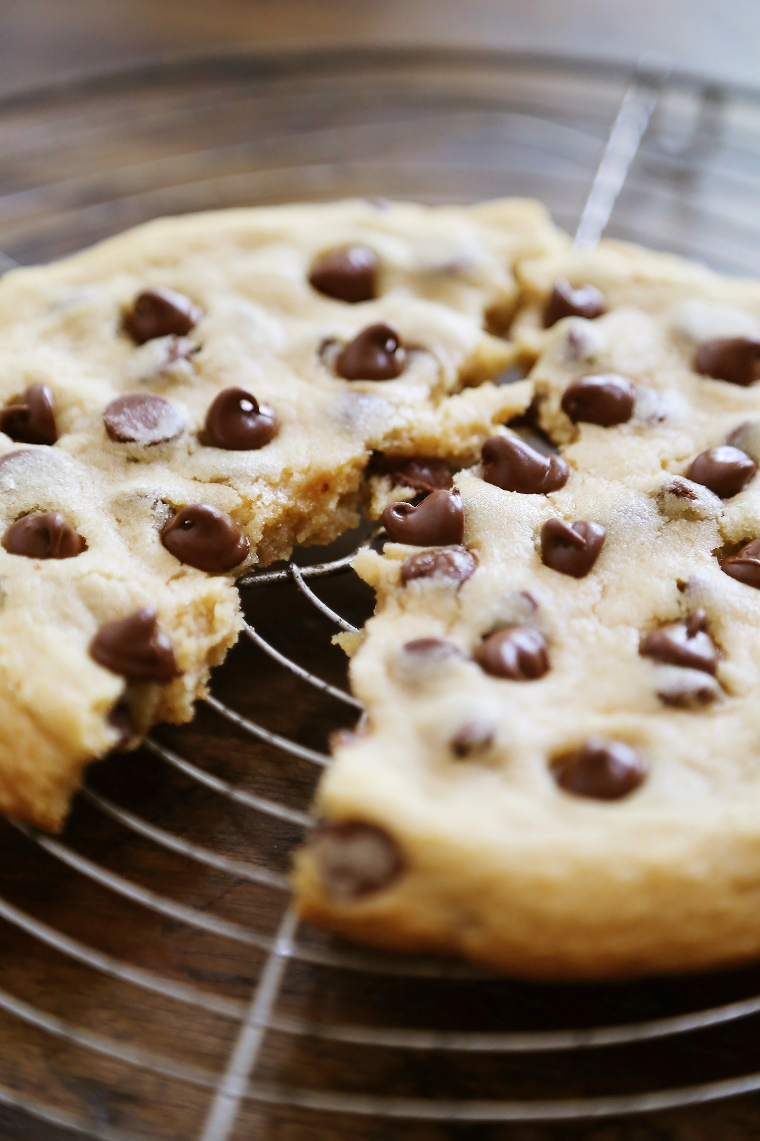 Emergency Chocolate Chip Cookie for Two - Giant, gooey cookies for a bad day! Quick and easy cookies to share or freeze for later. thecomfortofcooking.com