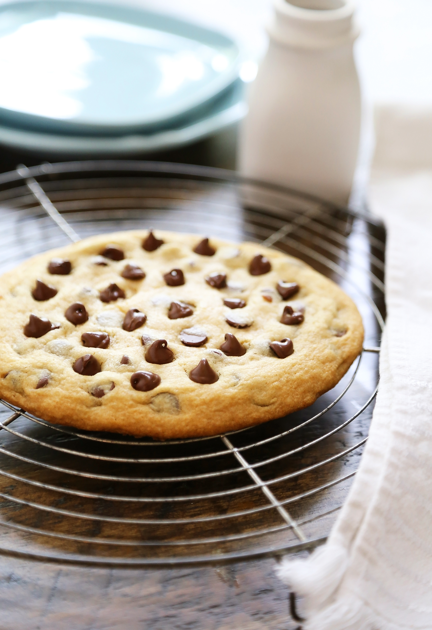 Emergency Chocolate Chip Cookie for Two - Giant, gooey cookies for a bad day! Quick and easy cookies to share or freeze for later. thecomfortofcooking.com