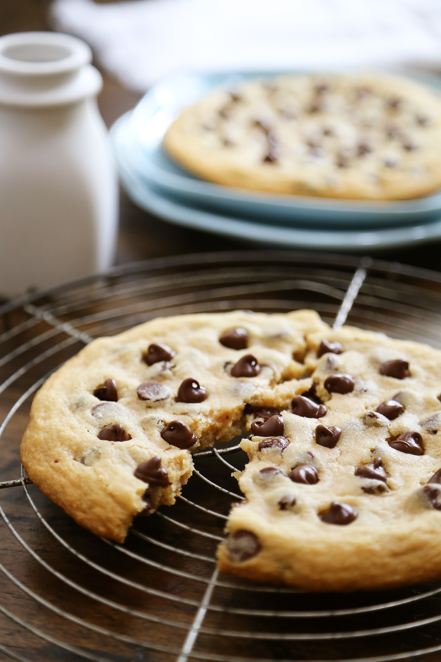 Emergency Chocolate Chip Cookie for Two - Giant, gooey cookies for a bad day! Quick and easy cookies to share or freeze for later. thecomfortofcooking.com