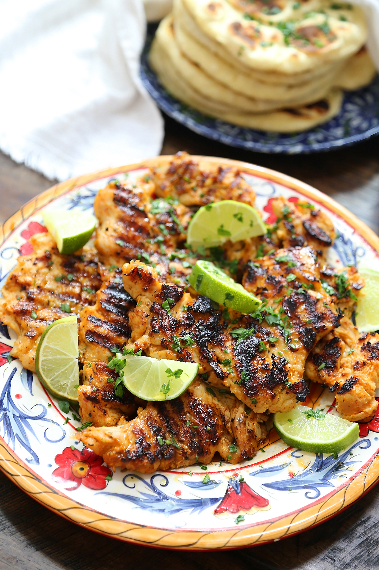 Chili-Lime Grilled Chicken with Cucumber-Mint Sauce - So delicious! Juicy grilled chicken with a cool, refreshing cucumber sauce made easy! thecomfortofcooking.com