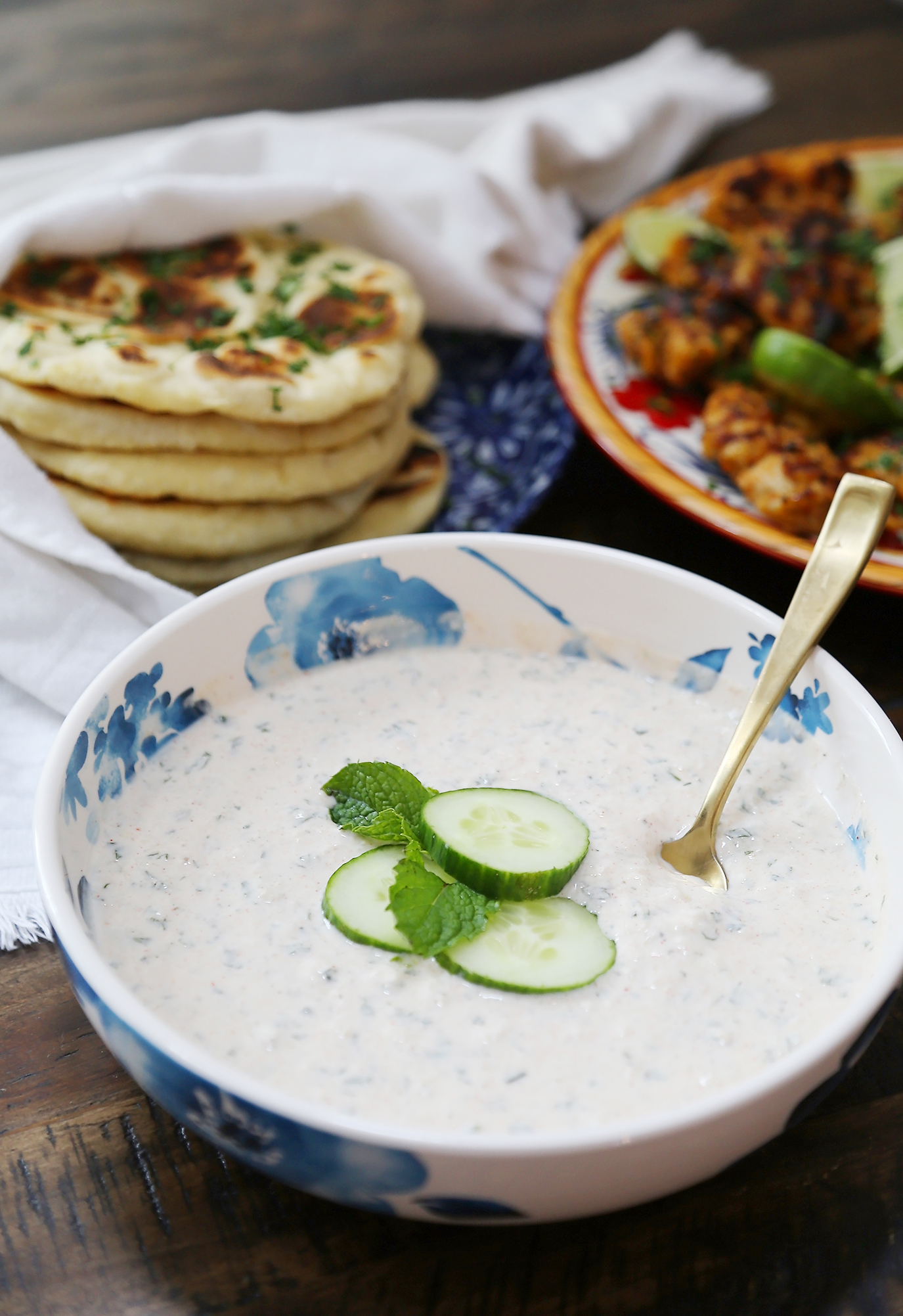 Chili-Lime Grilled Chicken with Cucumber-Mint Sauce - So delicious! Juicy grilled chicken with a cool, refreshing cucumber sauce made easy! thecomfortofcooking.com