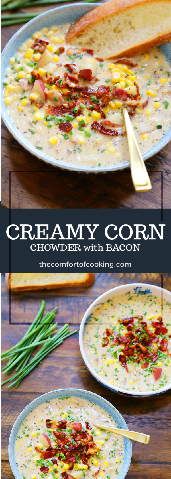 Creamy Corn Chowder with Bacon - Cozy, delicious 30-minute meal. Quick + easy in one pot! thecomfortofcooking.com