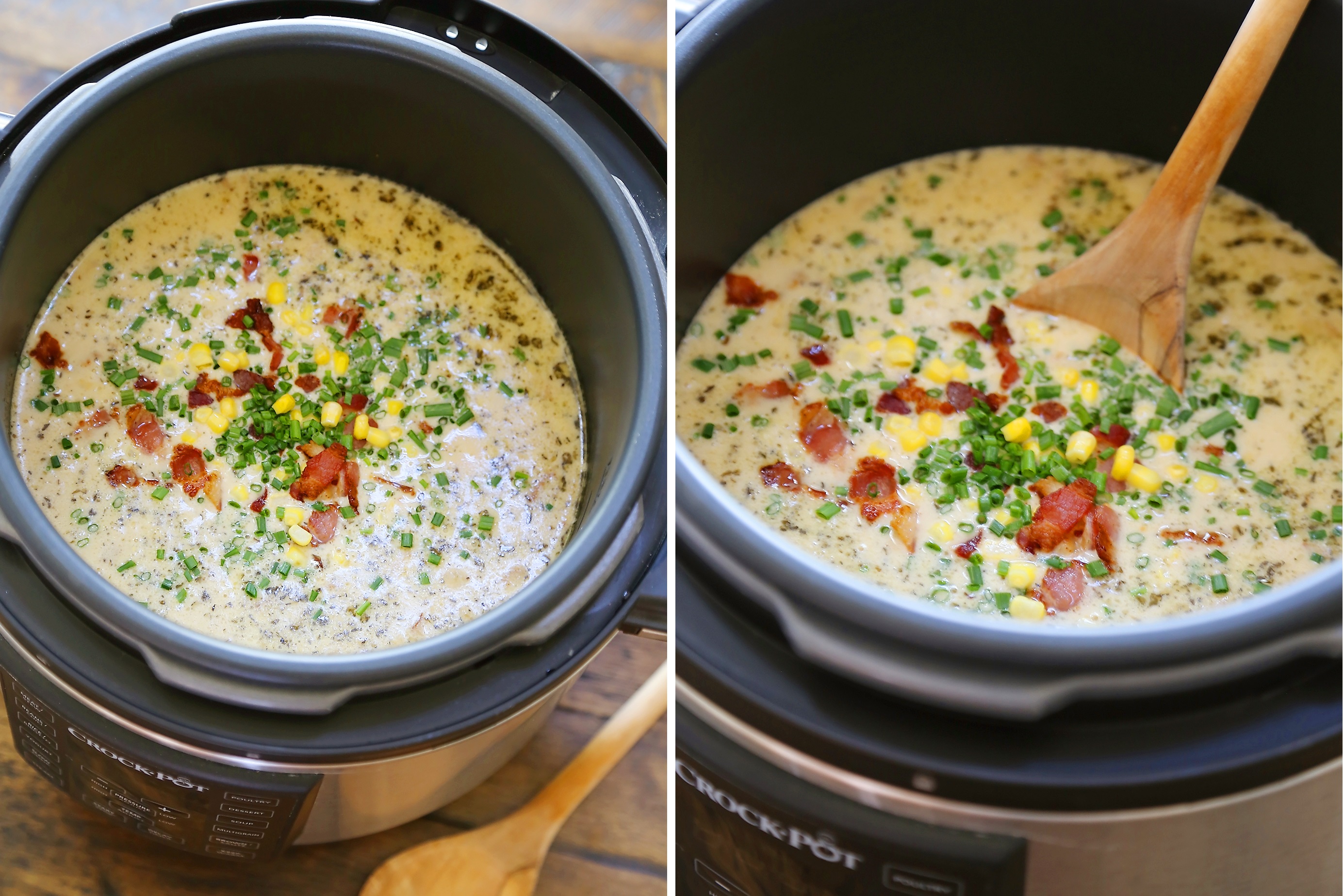 Creamy Corn Chowder with Bacon - Cozy, delicious 30-minute meal. Quick + easy in one pot! thecomfortofcooking.com