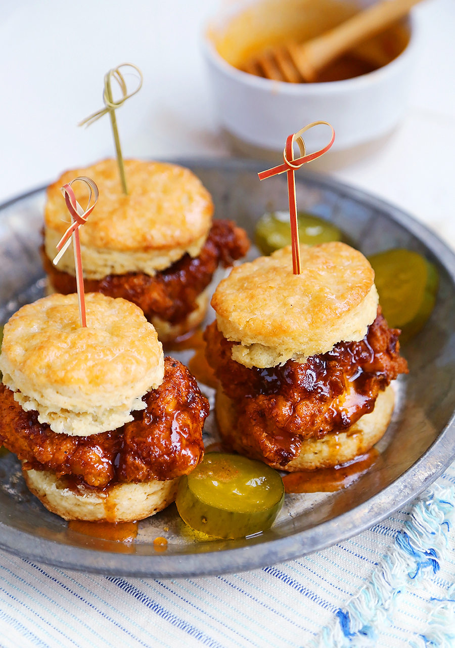 Hot Honey Chicken Biscuits – The Comfort of Cooking