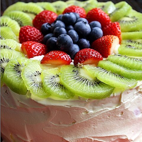 Fresh Fruit Angel Food Cake