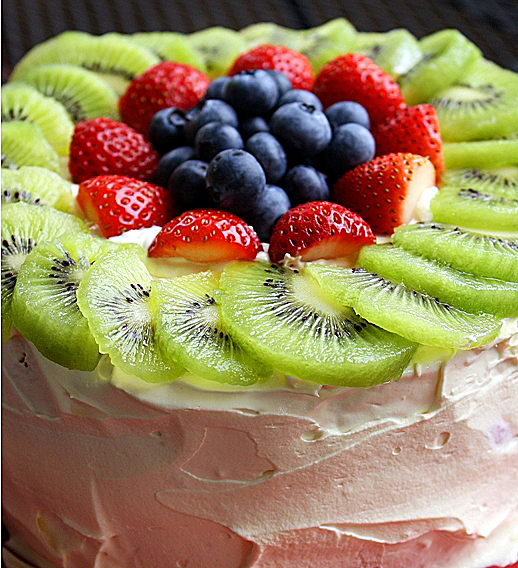 Fresh Fruit Angel Food Cake