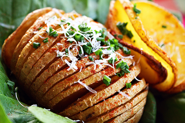 Parmesan Hasselback Baked Potatoes