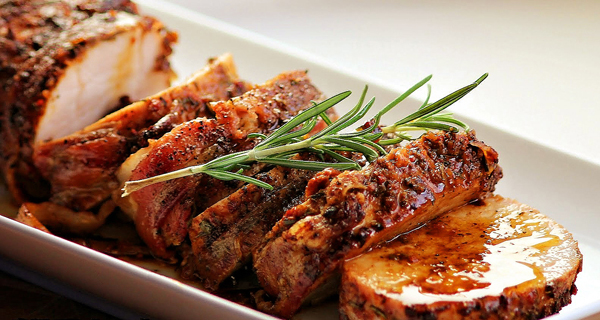 Roast Pork Loin with Bacon and Brown Sugar Glaze