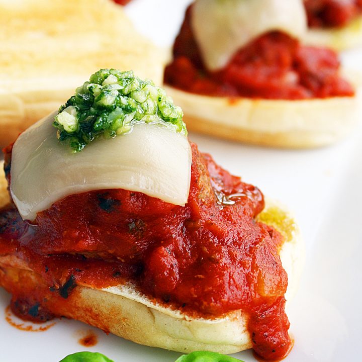 Mini Meatball Subs with Provolone