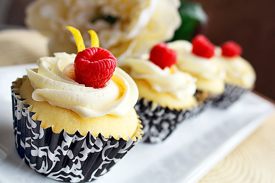 Lemon Cupcakes with Limoncello-Cream Cheese Frosting