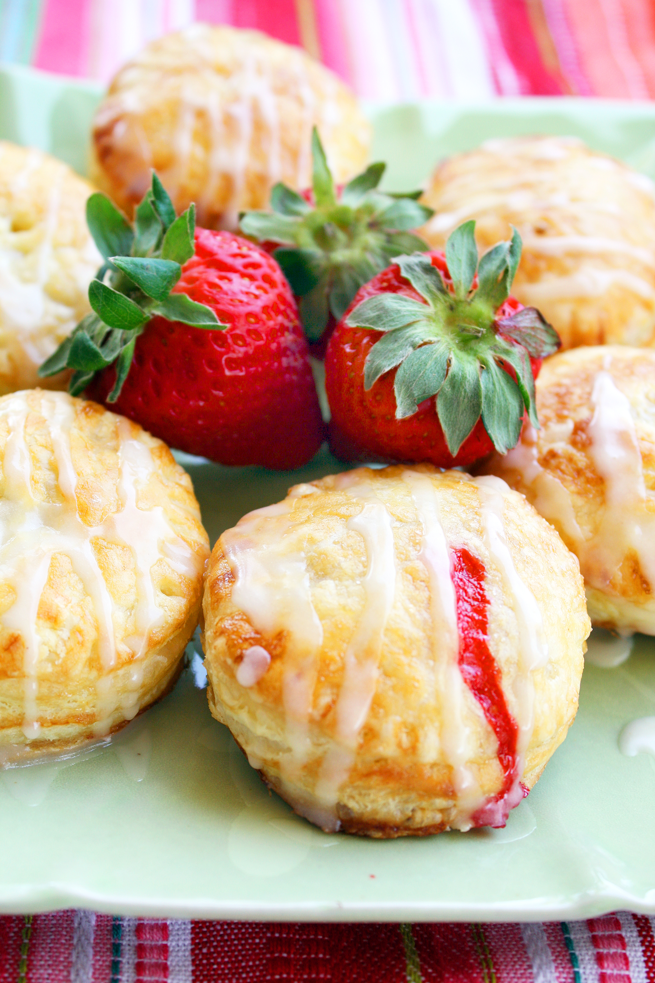 Fruit-Filled Puff Pastry Donuts with Lemon Glaze