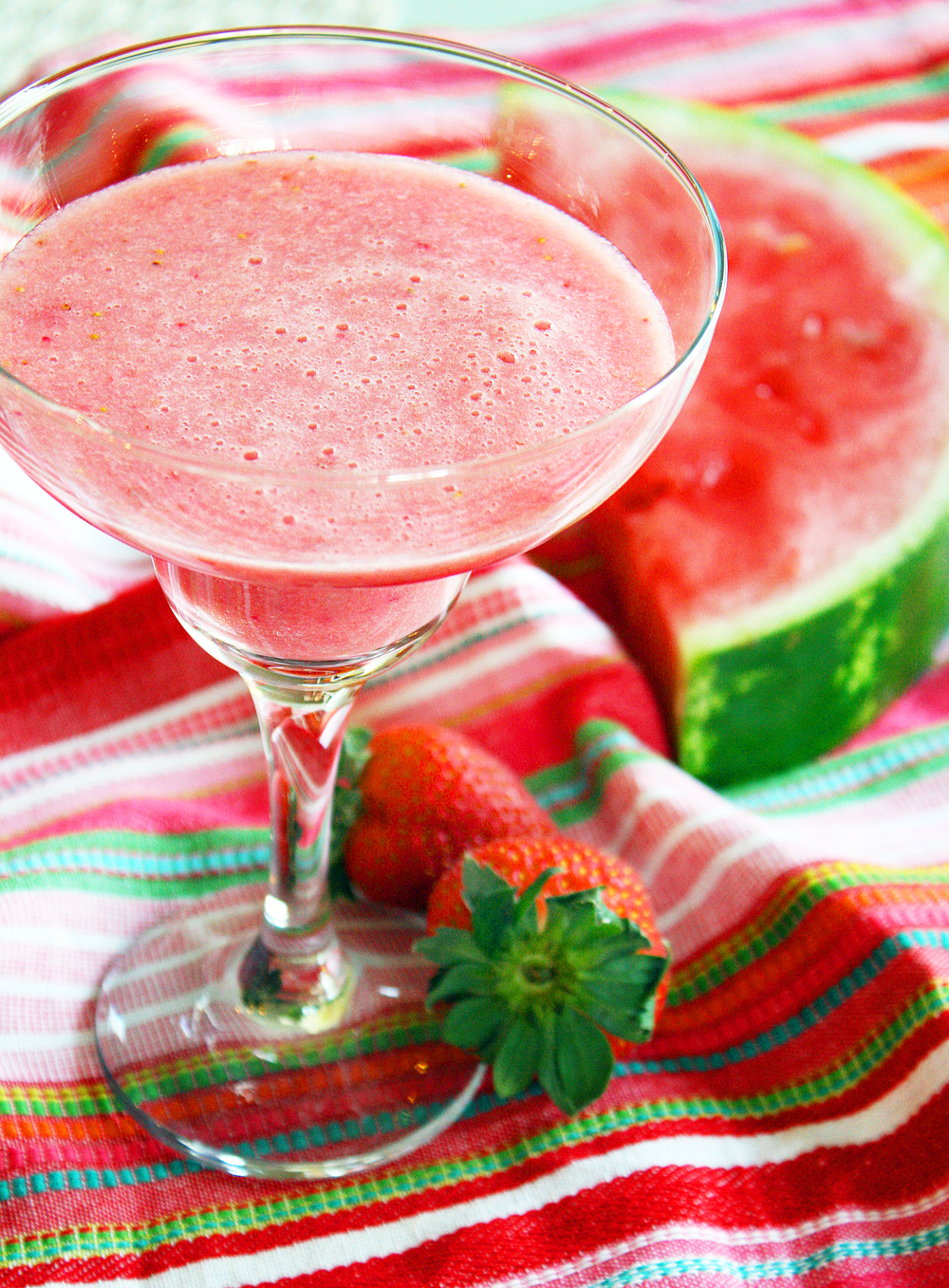 Watermelon, Strawberry and Banana Smoothie