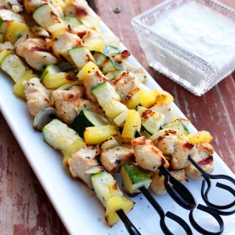 Mediterranean Chicken Kebabs with Tzatziki Sauce
