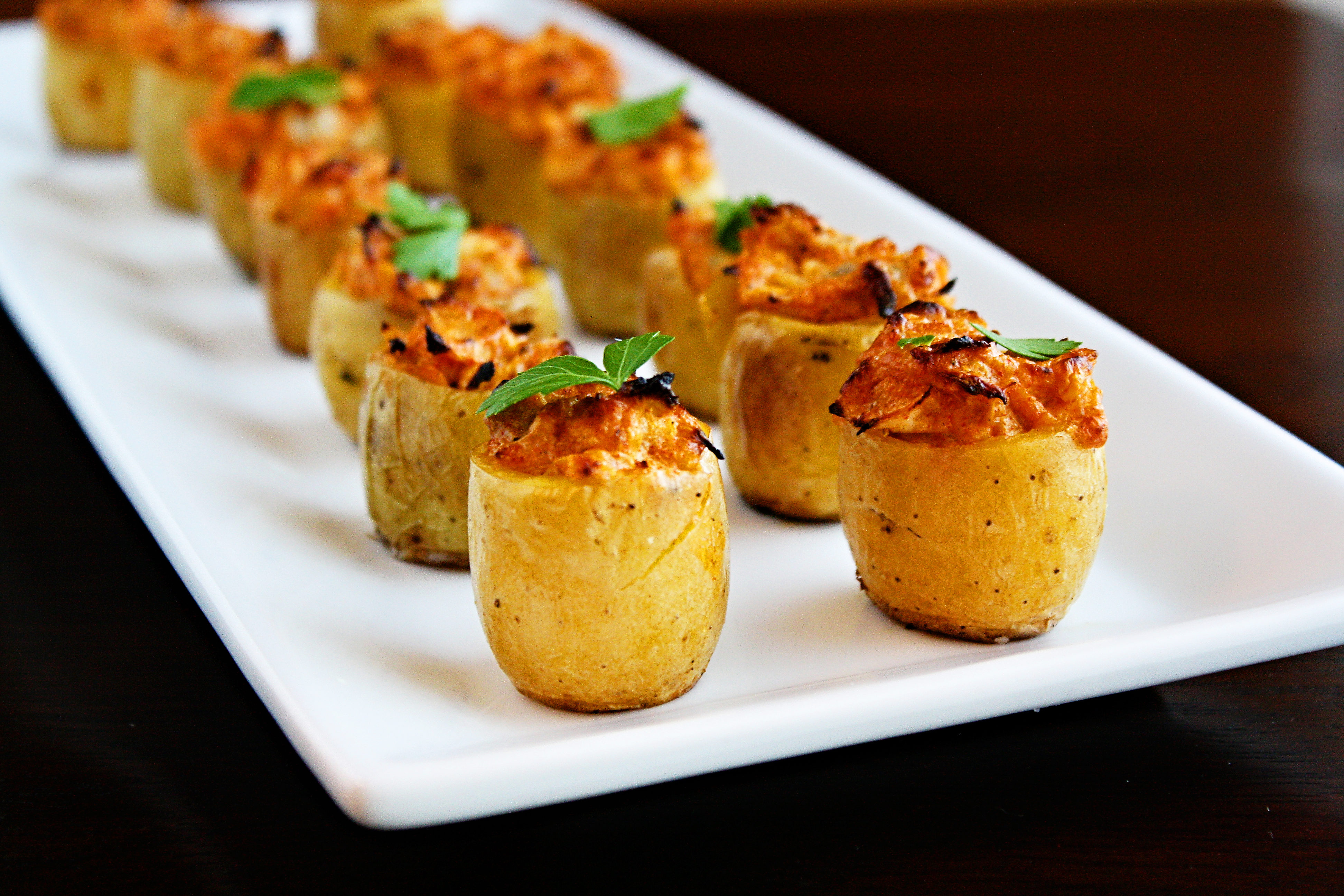 Artichoke Stuffed Baked Potato Bites