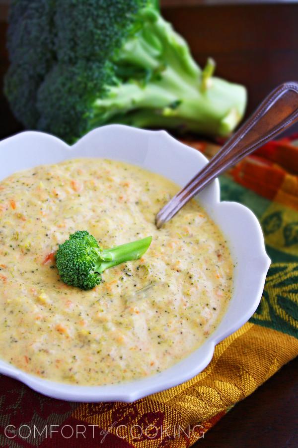 Creamy Broccoli Cheddar Soup The Comfort of Cooking